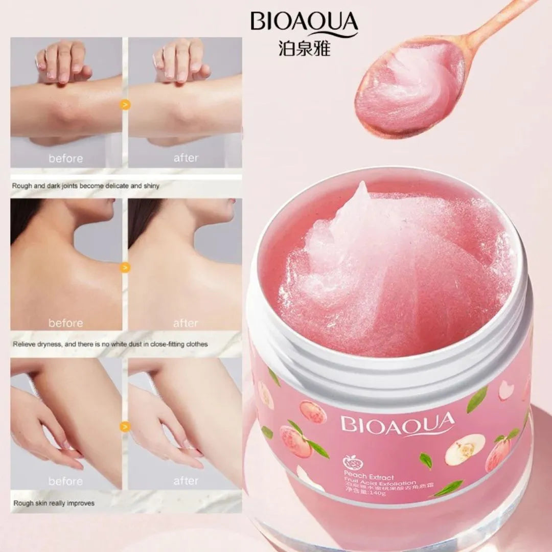 Bioaqua Peach Exfoliating Cream Deep Cleaning Face Body Scrub Cream 140ml